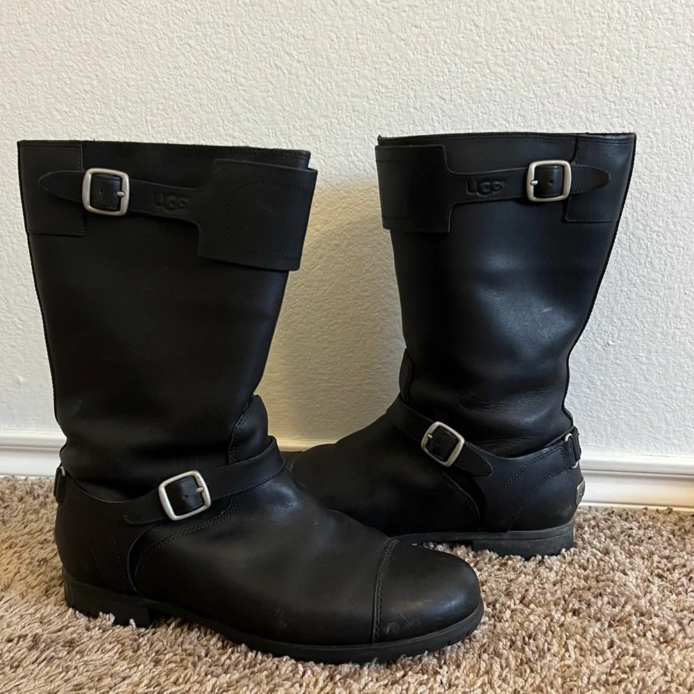 Ugg Gershwin Women's Waterproof Moto Boots in Black & Silver